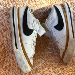Kids Nike Sneakers with Black Swoosh and Tan Trim